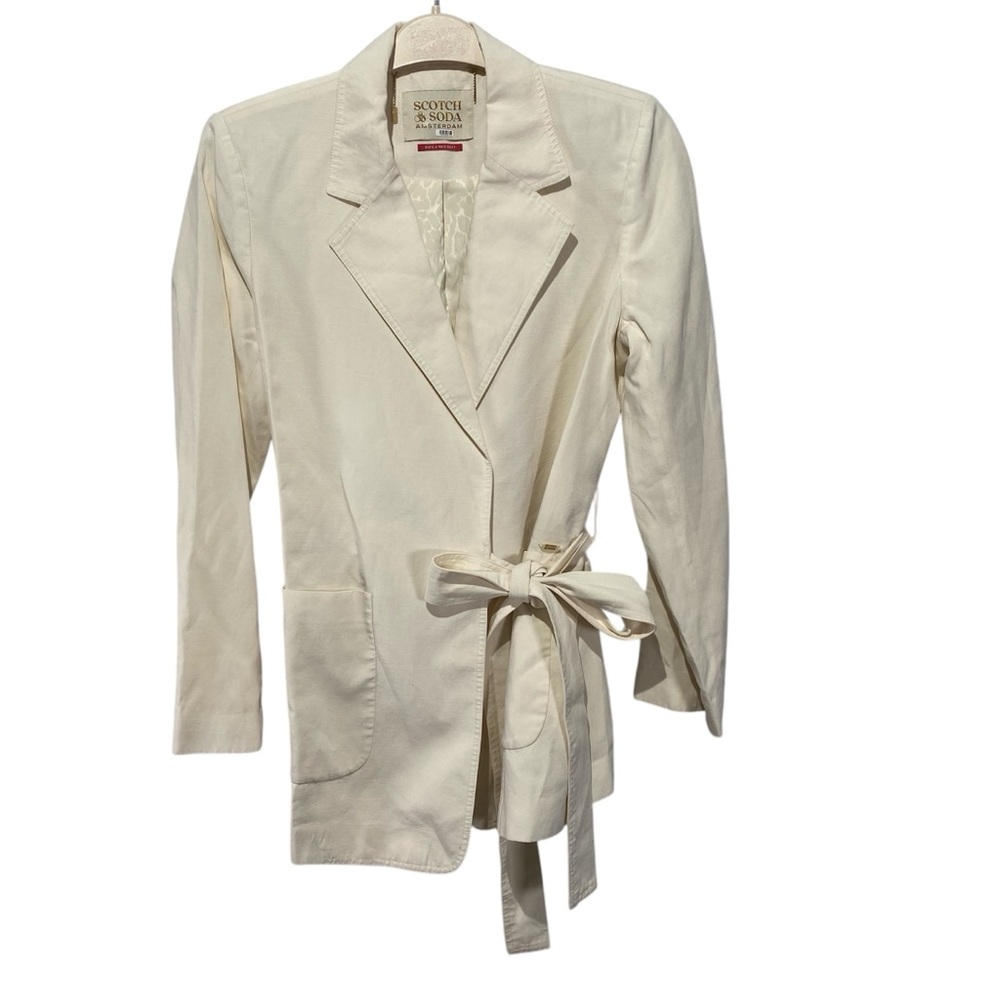Scotch & Soda Wrap Blazer off white crepe lien women's medium